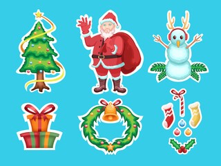 Christmas theme vector collection with various Christmas element and decoration