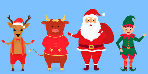 santa claus and reindeer