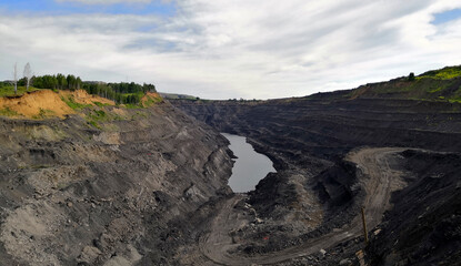 Open pit coal mine. Coal mining