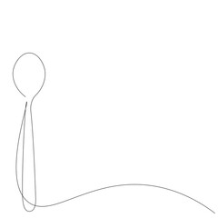 Spoon line drawing on white background, vector illustration