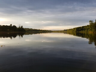 sunset over the river