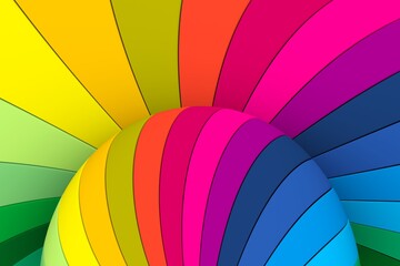 Obraz premium Colorful hemisphere lines abstract background 3D render illustration