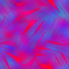 Seamless dynamic red and blue leaf pattern. High quality illustration. Hyper bright vivid and vibrant natural foliage design. Intense colors and energetic ultra-violet feel.