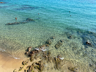 Corsica France paradise beach with turquoise water