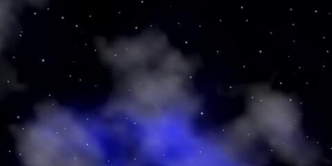 Dark Gray vector background with small and big stars.