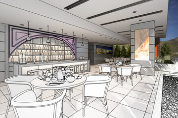 Terrace Bar & Restaurant (draft) - 3d visualization