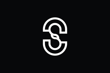 CS logo letter design on luxury background. SC logo monogram initials letter concept. CS icon logo design. SC elegant and Professional letter icon design on black background. C S CS SC