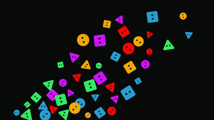 Festive Background with Colorful buttons. Trendy Pattern for Postcard, Print, Banner or Poster. Vector

