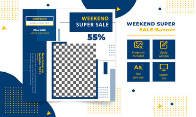 Promotional web banners for social media, Social Media banner template