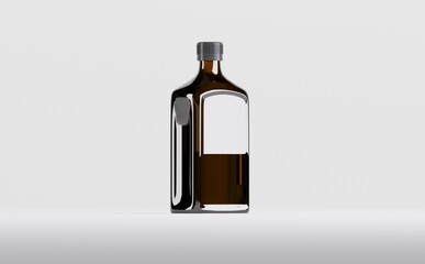 Pharmaceutical Alcohol Bottle Mockup 3D Illustration