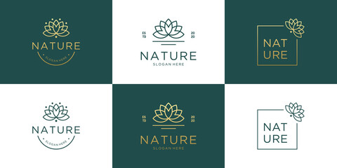 Set of luxury Flower logo design inspiration