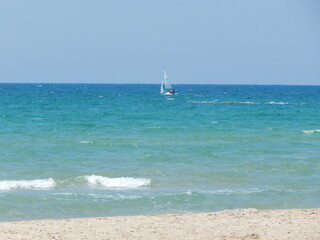 sailing boat on the beach