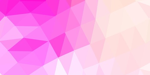 Obraz premium Light pink vector gradient polygon texture.