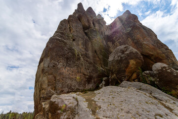 Beautiful rocks against the blue sky. Nature. The mountains.