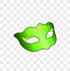Green carnival mask. vector illustration