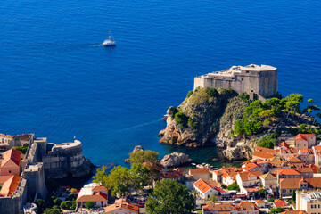 Fototapeta na wymiar Fort Lovrijenac, a fortress by the western wall of the old city of Dubrovnik, Croatia