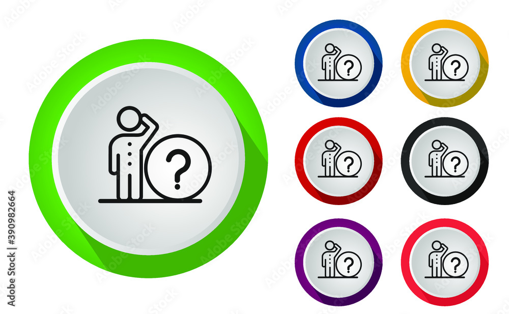 Poster problem icon set.with 7 color options