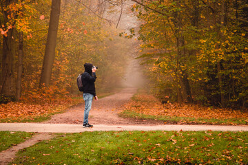 Fototapeta premium person walking in the park