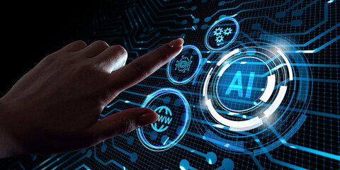 AI Learning and Artificial Intelligence Concept. Business, modern technology, internet and networking concept.
