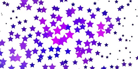 Fototapeta na wymiar Light Purple vector background with small and big stars.