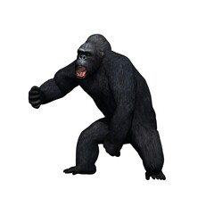 Obraz premium Wild animals - gorilla - isolated on white background - 3D illustration