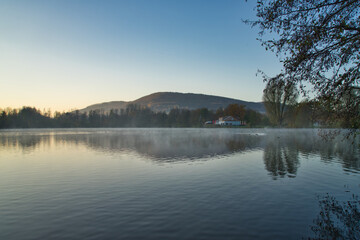 sunrise over the lake