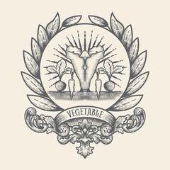 Vegetable Logo with vintage style