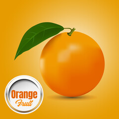 Orang fruit vector. Oranges that are segmented on a yellow background. eps10