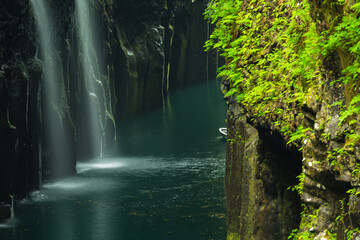 日本　宮崎県の高千穂峡、真名井の滝