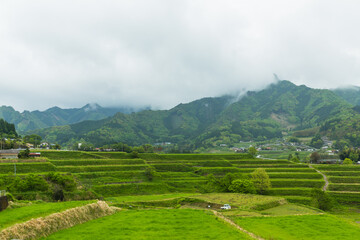 Fototapeta premium 日本 宮崎県の高千穂の栃又棚田