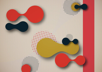 Organic design liquid colored abstract geometric shapes. Elements for a minimal banner, logo, social posting. Vector