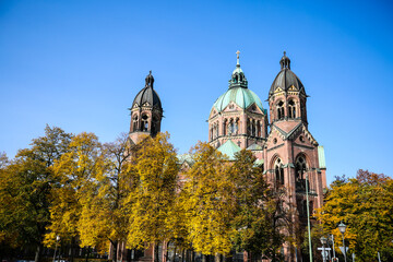 St. Lukas church in munich, near Isar, bavaria, Mariannen church