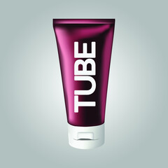 Tube mockup vector and illustration. eps10. purple medicine tube