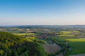 Summer landscape over a village in Germany