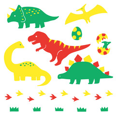 手書きのかわいい恐竜のイラスト モノクロ Wall Mural 峻 竹田