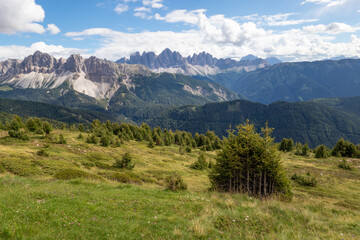 Landscape panorama of Seiser Alm in South Tyrol, Italy