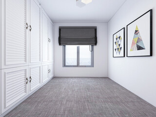 Modern design of the bedroom, there are large bed, dressing table and other facilities