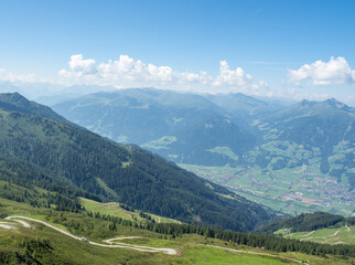 Naklejka na ściany i meble Landscape panorama in Tyrol, Austria.