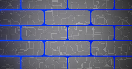 Render with cyber blue gray wall