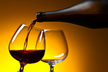 Cognac poured into a glass