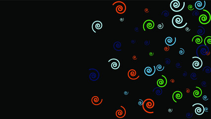 Festive Background with Colorful spirals. Trendy Pattern for Postcard, Print, Banner or Poster. Pretty spirals For Party Decoration, Wedding, Birthday or Anniversary Invitation. Vector