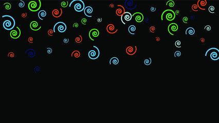 Festive Background with Colorful spirals. Trendy Pattern for Postcard, Print, Banner or Poster. Pretty spirals For Party Decoration, Wedding, Birthday or Anniversary Invitation. Vector