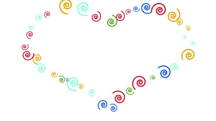 Festive Background with Colorful spirals. Trendy Pattern for Postcard, Print, Banner or Poster. Pretty spirals For Party Decoration, Wedding, Birthday or Anniversary Invitation. Vector