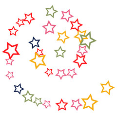 Colorful Stars Confetti, Mystery Sparkling Vector Background. Trendy Glowing Magic Glitter, Lights. Festive Falling Colorful Stars Confetti for Ads, Posters. 
