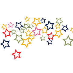 Colorful Stars Confetti, Mystery Sparkling Vector Background. Trendy Glowing Magic Glitter, Lights. Festive Falling Colorful Stars Confetti for Ads, Posters. 
