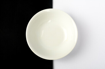 empty bowl on Black and white background 