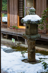 日本　京都、冬の源光庵の庭園