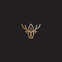 leaf head deer vector logo for animals design template download