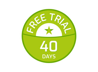 40 Days Free Trial logo, 40 Day Free trial image