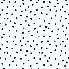 Black and white seamless pattern, small square shapes 